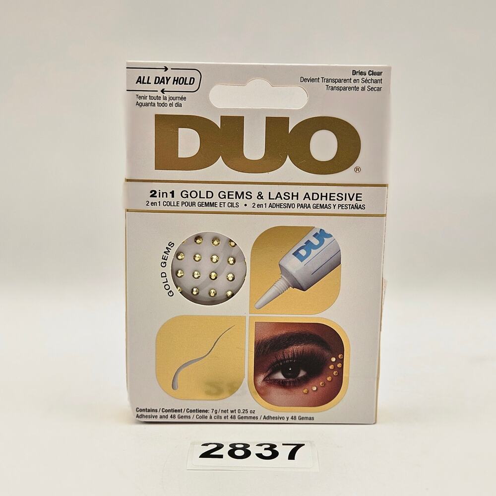 DUO 2 IN 1 GOLD GEMS & LASH ADHESIVE KIT NEW ALL DAY HOLD NIB